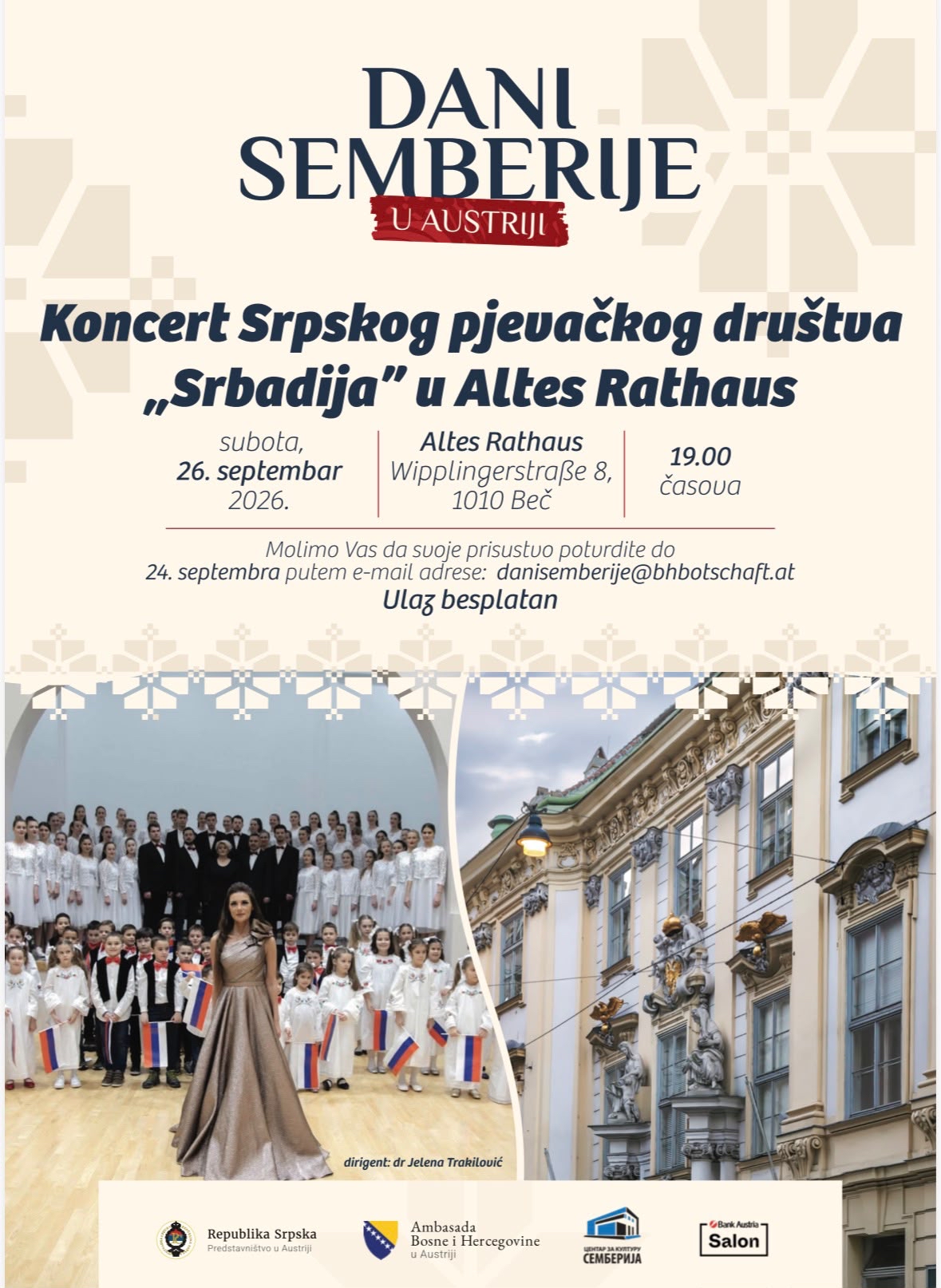 Dani Semberije u Austriji - Koncert Srpskog pjevačkog društva “Srbadija” u Altes Rathaus