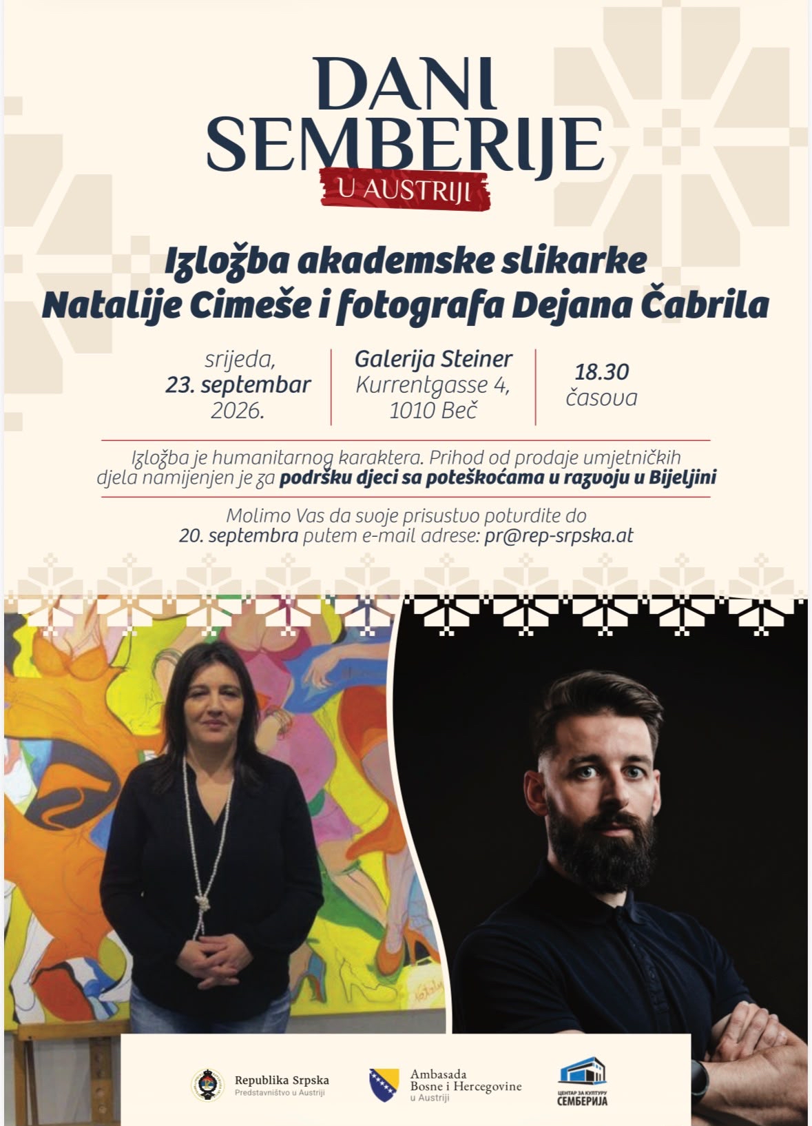 Dani Semberije u Austriji - izložba akademske slikarke Natalije Cimeše i fotografa Dejana Čabrila