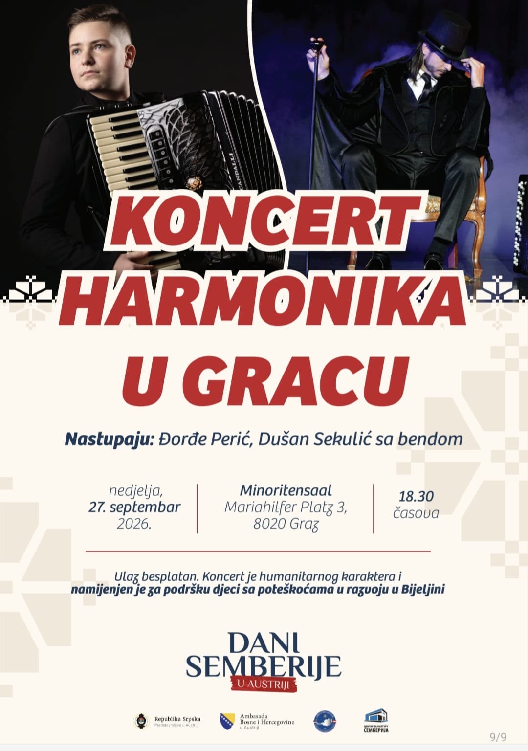 Dani Semberije u Austriji - Koncert harmonika u Gracu