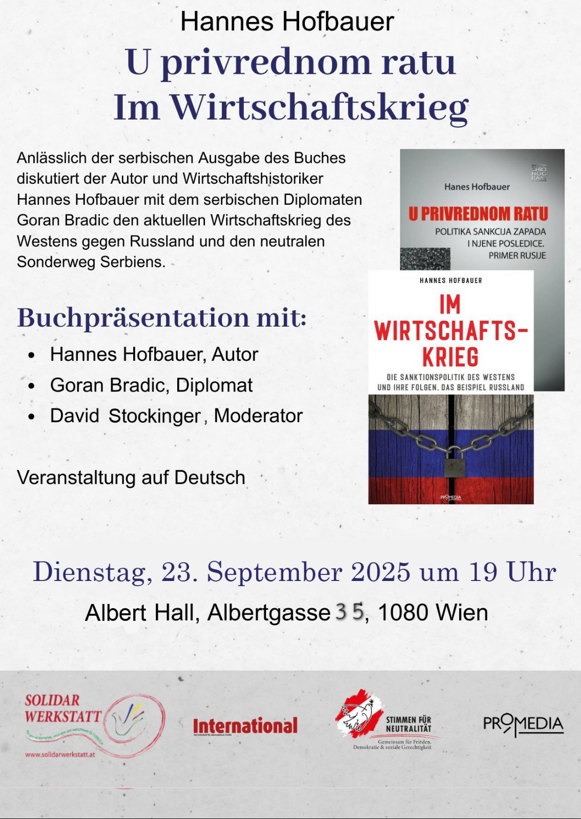 Buchpräsentation "Im Wirtschaftskrieg/ U privrednom ratu"