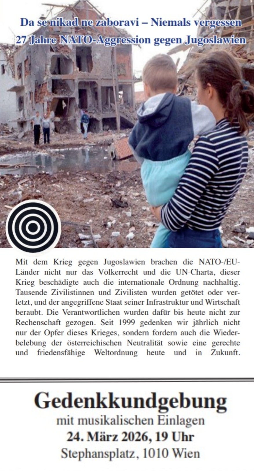 Gedenkkundgebung- Niemals vergessen